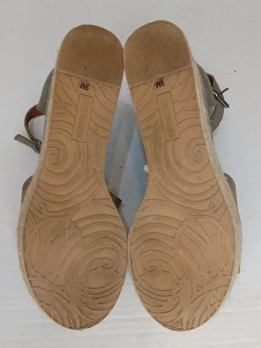 Steve Madden Apolo Taupe Espadrille Wedge Sandals Women’s Size 9M